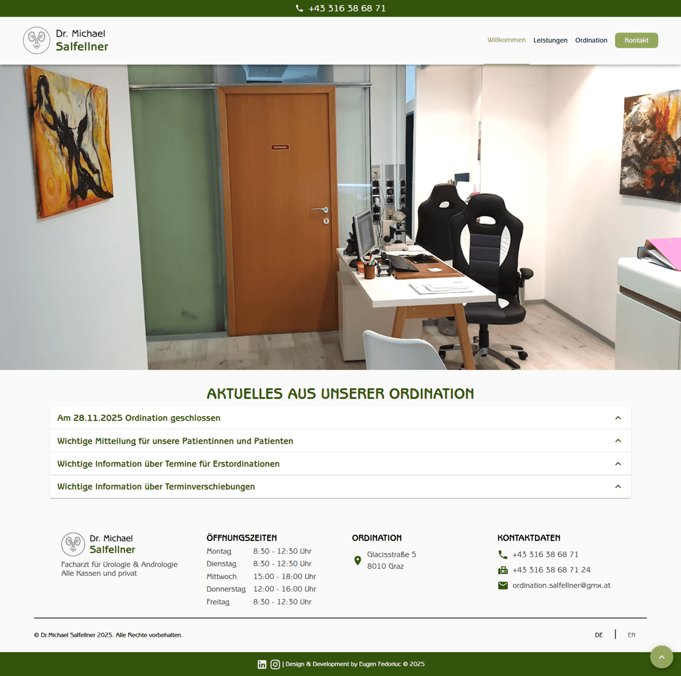 Dr. Salfellner Urologie Website